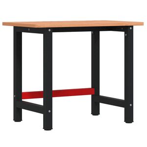 vidaXL arbejdsb&aelig;nk 100x60x81,5 cm massivt b&oslash;getr&aelig; rektangul&aelig;r