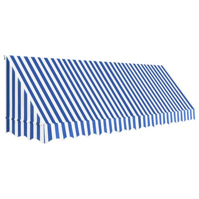 vidaXL bistromarkise 400 x 120 cm blå og hvid