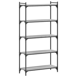 vidaXL bogreol 80x30x154 cm 5 hylder konstrueret tr&aelig; gr&aring; sonoma-eg