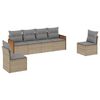 vidaXL sofas&aelig;t til haven 6 dele med hynder polyrattan beige
