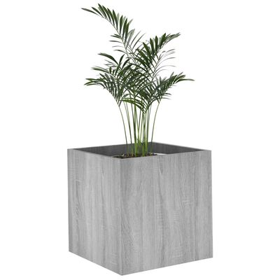 vidaXL plantekasse 40x40x40 cm konstrueret træ grå sonoma-eg