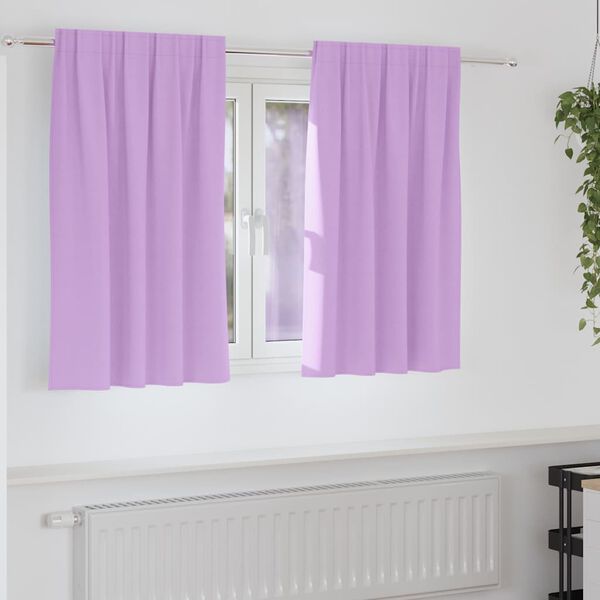 vidaXL M&oslash;rkl&aelig;gningsgardiner med ringe 2 pcs Lilla 140 x 140 cm