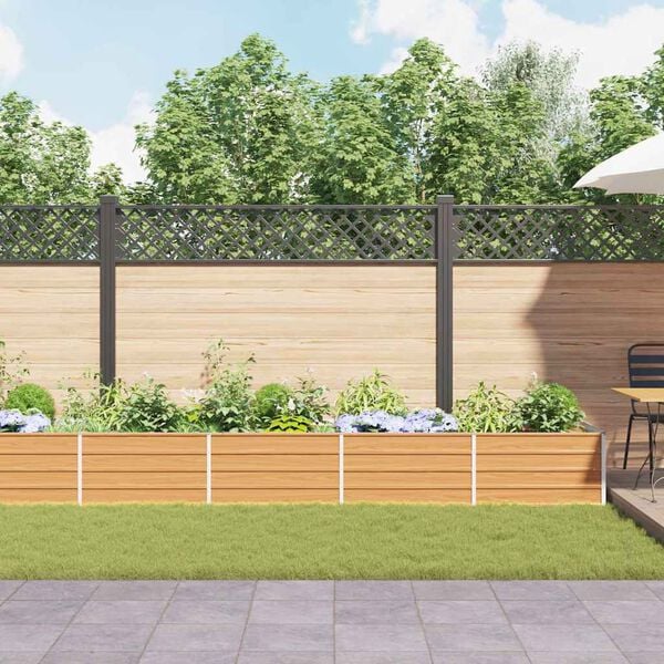 vidaXL højbed 480x80x45 cm galvaniseret stål sølvfarvet