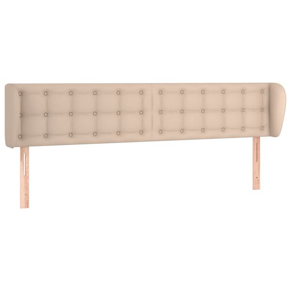 vidaXL sengegavl med kanter 163x23x78/88 cm kunstl&aelig;der cappuccino