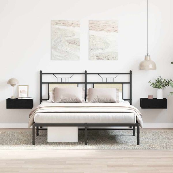 vidaXL sv&aelig;vende natborde 2 stk. sort eg 40x32x15 cm konstrueret tr&aelig;