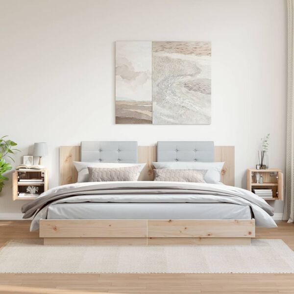 vidaXL v&aelig;gskabe 2 stk. 31,5x30x30 cm massivt fyrretr&aelig;