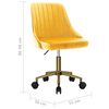 vidaXL drejelig kontorstol fl&oslash;jl gul