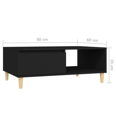 vidaXL sofabord 90x60x35 cm spånplade sort