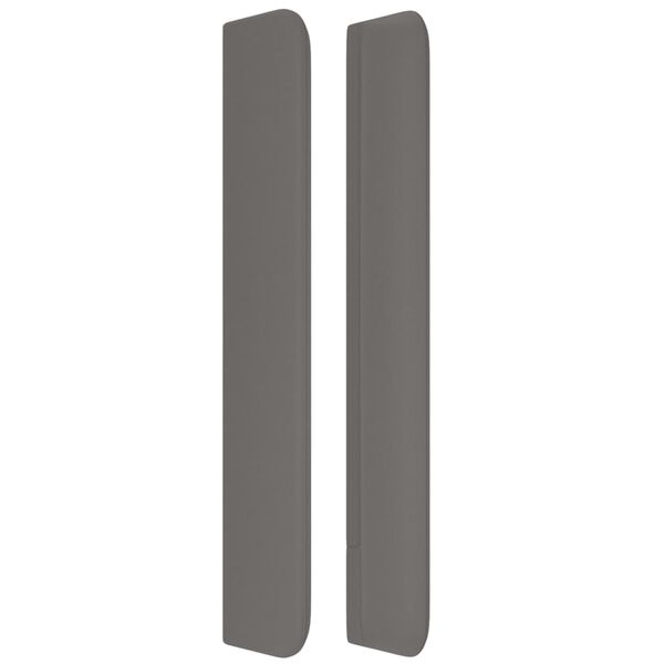 vidaXL sengegavl med kanter 83x16x118/128 cm kunstlæder grå