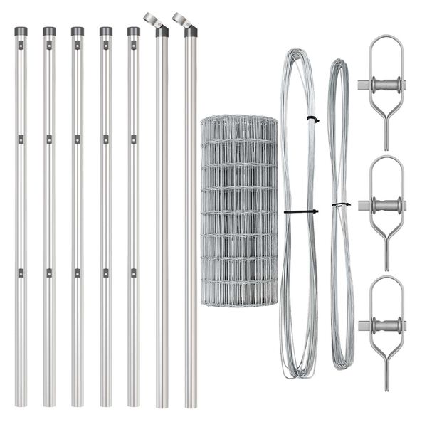 vidaXL Hegn med post S&oslash;lv 0,4 x 50 m St&aring;l og PVC