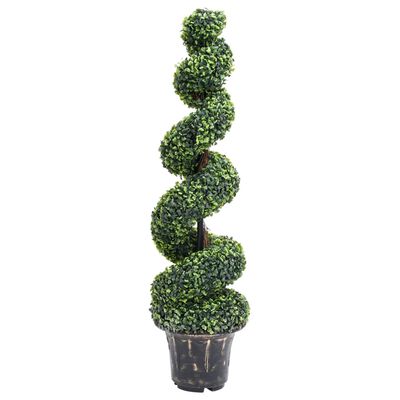 vidaXL kunstig buksbom med krukke 117 cm spiralformet grøn