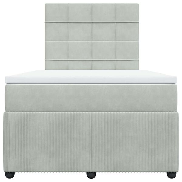 vidaXL kontinentalseng 120x200 cm fl&oslash;jl lysegr&aring;