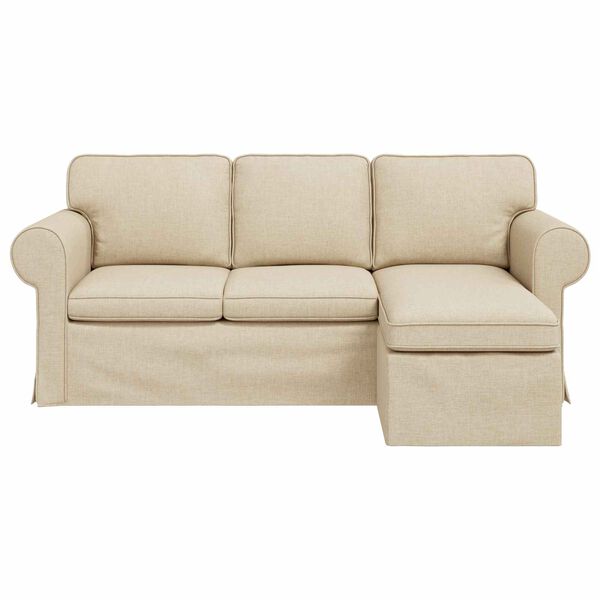 vidaXL Sofa 160cm Creme Metal