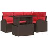 vidaXL Havesofa S&aelig;t 5 stk. 4-Antal s&aelig;der Brun Poly rattan