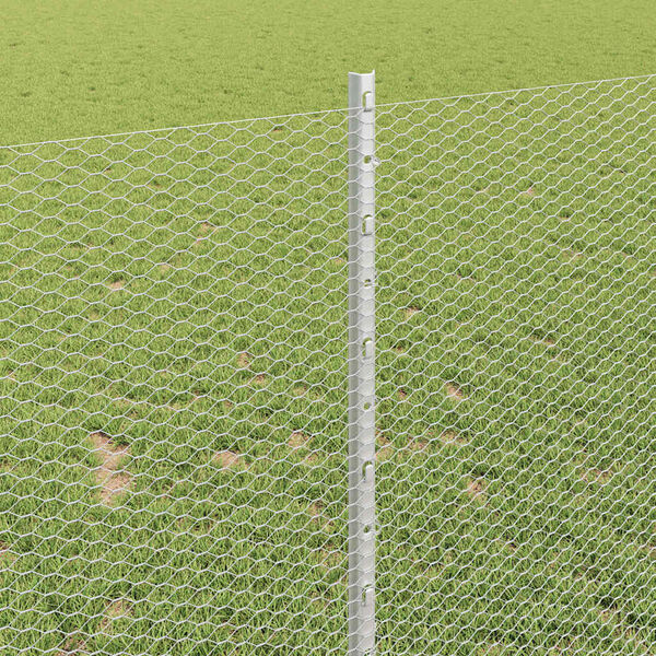 vidaXL Hegn med post S&oslash;lv 1 x 50 m St&aring;l