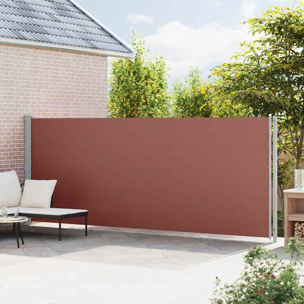 vidaXL sammenrullelig sidemarkise til terrassen 180x600 cm brun