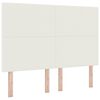 vidaXL LED sengegavl med LED-lysstrimler Creme 144 cm Velourstof