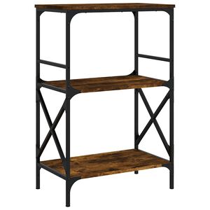 vidaXL bogreol med 3 hylder 59x35x90,5 cm konstrueret tr&aelig; r&oslash;get eg