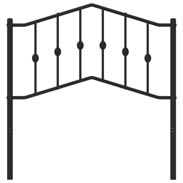 vidaXL sengegavl 90 cm metal sort