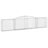 vidaXL buede gabionkurve 25 stk. 400x30x80/100 cm galvaniseret jern