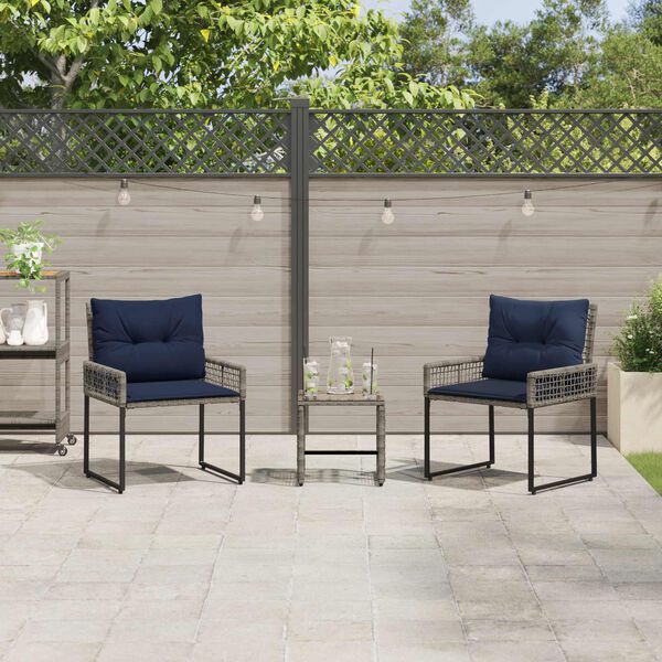 vidaXL Have m&oslash;bel s&aelig;t med pude st&aring;l