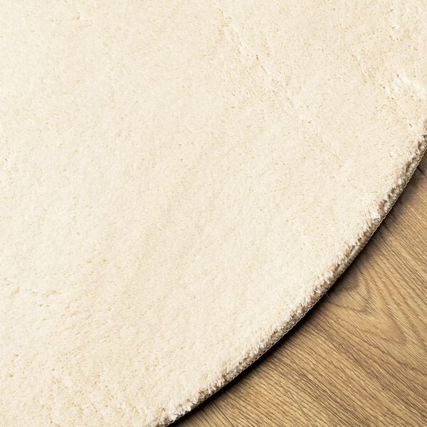 vidaXL gulvt&aelig;ppe HUARTE &Oslash; 160 cm kort luv og vaskbart cremefarvet