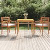 vidaXL spisebordss&aelig;t til haven 3 dele med hynder massivt teaktr&aelig;