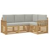 vidaXL Udend&oslash;rs sofagruppe 4 pcs Hvid og lysegr&aring; 187,5 x 128,5 x 73 cm