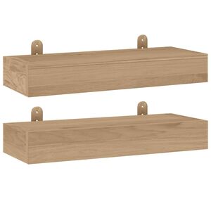 vidaXL v&aelig;ghylder 2 stk. 40x15x4 cm massivt teaktr&aelig;