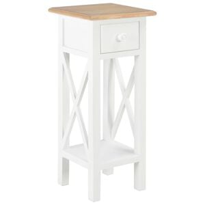 vidaXL sidebord 27 x 27 x 65,5 cm tr&aelig; hvid