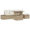 vidaXL Havesofa S&aelig;t 6 pcs Beige polyrattan