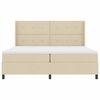 vidaXL Box spring seng med madras Creme 200 x 200 cm Stof
