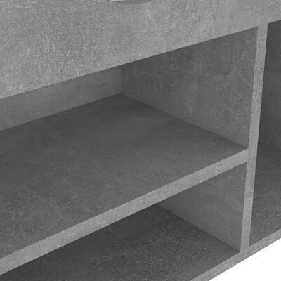 vidaXL skobænk med hynde 104x30x49 cm spånplade betongrå