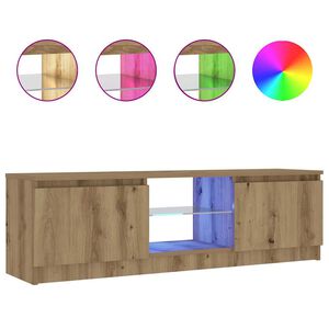 vidaXL tv-bord med LED-lys 120x30x36 cm konstrueret tr&aelig; kunsteg