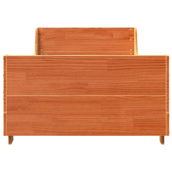 vidaXL sengeramme uden madras 100x200 cm massivt fyrretr&aelig; gyldenbrun