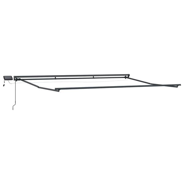 vidaXL Manuel markise-ramme med LED-lys Hvid 4 x 2 m