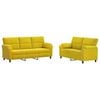 vidaXL Sofa S&aelig;t 2 pcs Gul Fl&oslash;jl