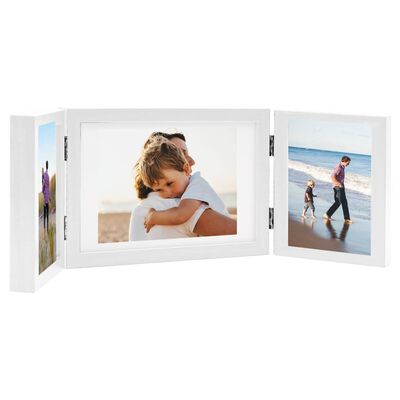 vidaXL folderamme til 3 billeder 28x18 cm + 2x(13x18 cm) hvid