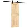vidaXL Skyded&oslash;r Naturfarvet og sort 70 x 210 cm Massivt Fyrretr&aelig;