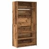vidaXL kl&aelig;deskab 100x50x200 cm konstrueret tr&aelig; gammelt tr&aelig;look