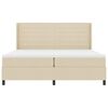 vidaXL LED Box Spring Bed med madras Creme 200 x 200 cm Stof