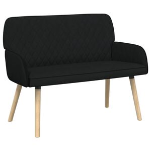 vidaXL 2-personers sofa med ben i massivt tr&aelig; 2-personers Sort H&oslash;rstof