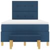vidaXL Box spring seng med madras med hovedg&aelig;rde Bl&aring; 120 x 200 cm Stof