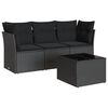 vidaXL sofas&aelig;t til haven 4 dele med hynder polyrattan sort