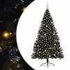 vidaXL Kunstig Forbelyst Juletr&aelig; med 300 LED'er Sort 240 cm PVC