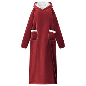 vidaXL T&aelig;ppe-hoodie Bordeaux R&oslash;d M Fleece og Flannel