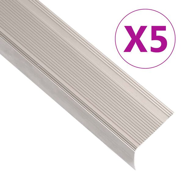 vidaXL trappelister 5 stk. L-facon 100 cm aluminium champagnefarvet