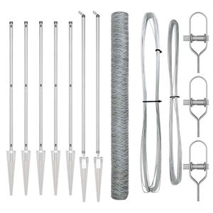 vidaXL Sekskantet hegn med stolpe 10 x 1,6 m Galvaniseret st&aring;l S&oslash;lv