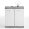 FMD kommode med 2 låger 80 x 34,9 x 89,9 cm hvid og betongrå