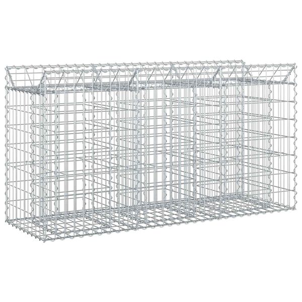 vidaXL Gabion h&oslash;jbed S&oslash;lv 150 x 50 x 80 cm Galvaniseret st&aring;l